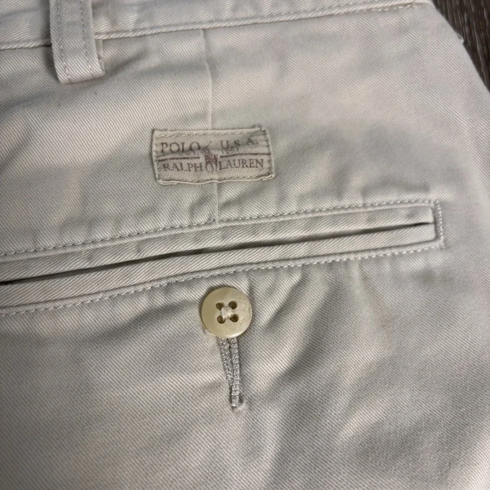 Vtg‎ Polo Ralph Lauren Hammond Pants 38x32 (Fits 36x31) Bone Pleated Cuff Chino